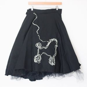 Vintage Inspired 1950’s Custom Made Black & White Poodle Skirt | Size 10